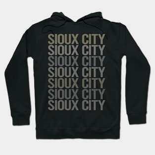 Gray Text Art Sioux City Hoodie